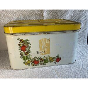 Vintage Cheinco Mid Century Modern Metal Bread Box Spice of Life 1970s